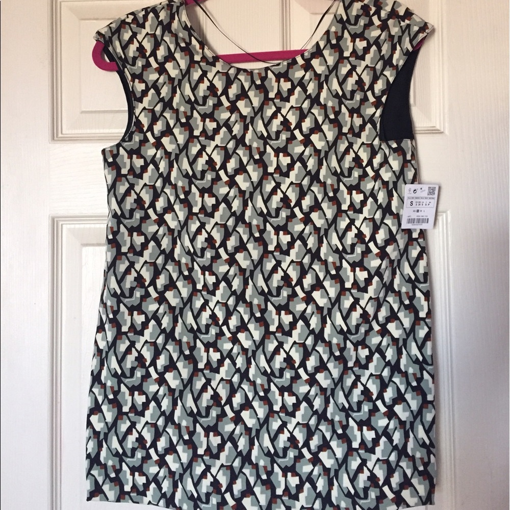 Zara abstract print top NWT size S - Picture 2 of 6