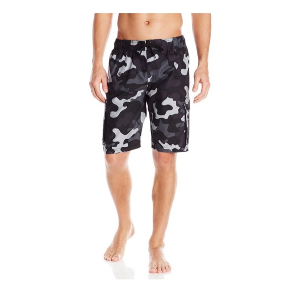 Black Men's Camo Swimming Shorts