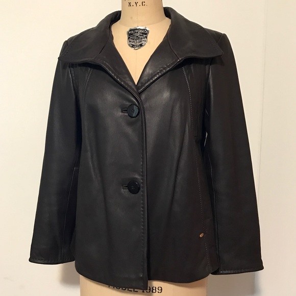 60 off Ellen Tracy Jackets & Blazers Ellen Tracy Brown Leather