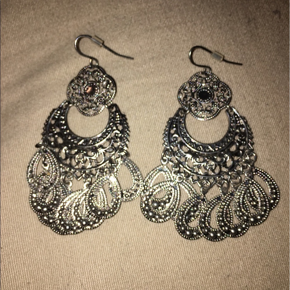 Silver Dangle Earring Set (3)