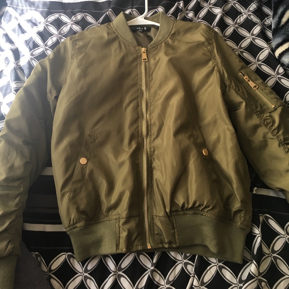 Olive green bomber jacket