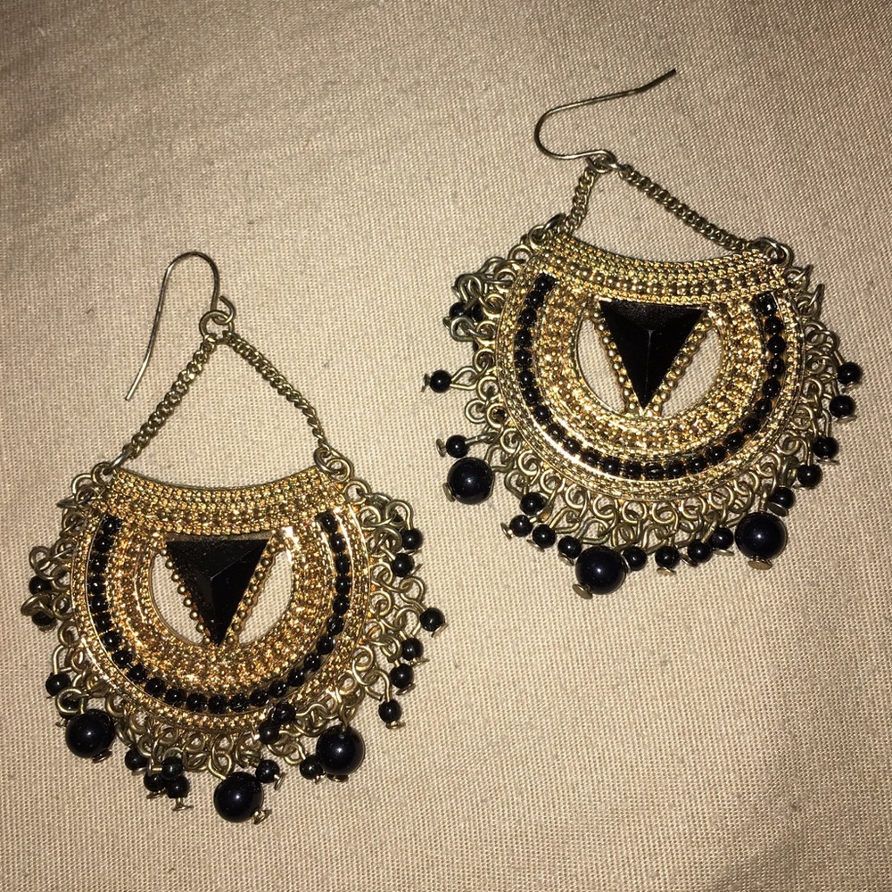 Black & Gold Earring Set (2)