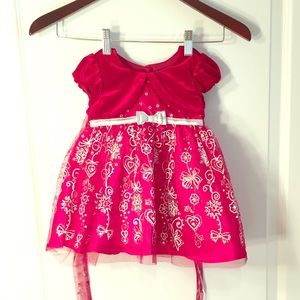 Beautiful red baby girl dress, size 18m