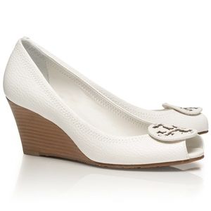 Tory Burch Sally 2-Tumbled Leather Wedge Pumps