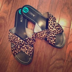 NTW J Crew animal print sandals!