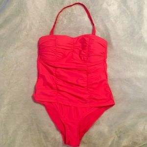 Ruched Coral One-Piece
