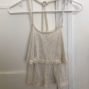 TILLYS CREAM TANK WITH EMBROIDERY DETAILING