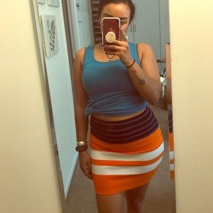 T by Alexander Wang Striped Mini Skirt