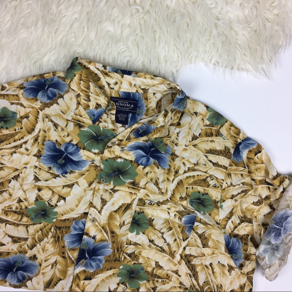 Sonoma Other - Awesome Blue and Gold Summer Hawaiian Shirt