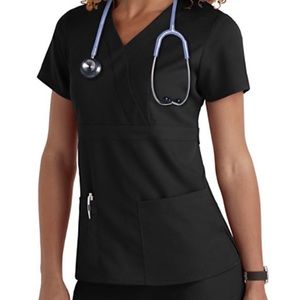 2 black greys anatomy scrub tops