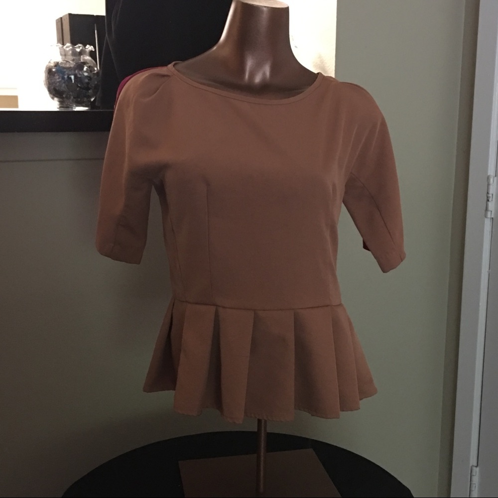 Duo colored peplum blouse