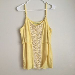 My Sister's Closet | Bright Yellow Tank w/ Crochet