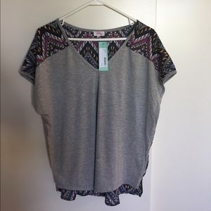 Pixley Indianan Graphic Print Mixed Material Tee M