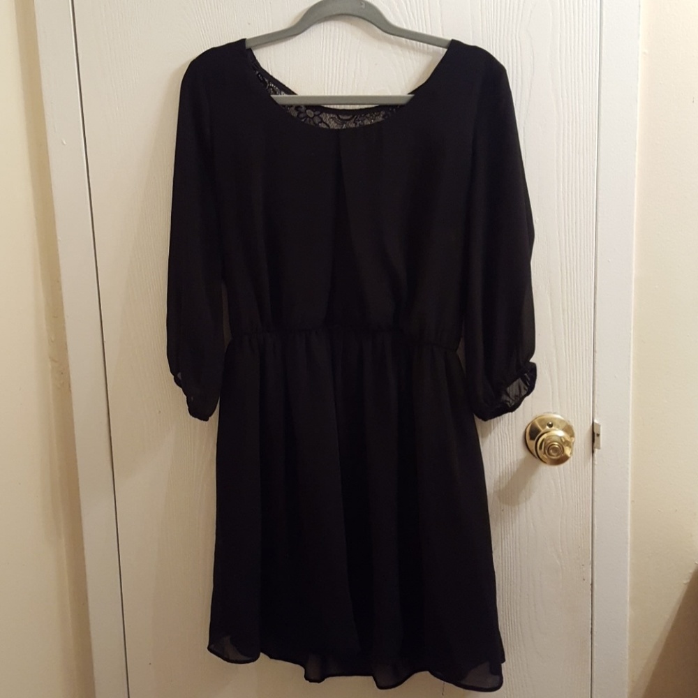 Black iZ Byer 3/4 Sleeve Skater Dress Size XL