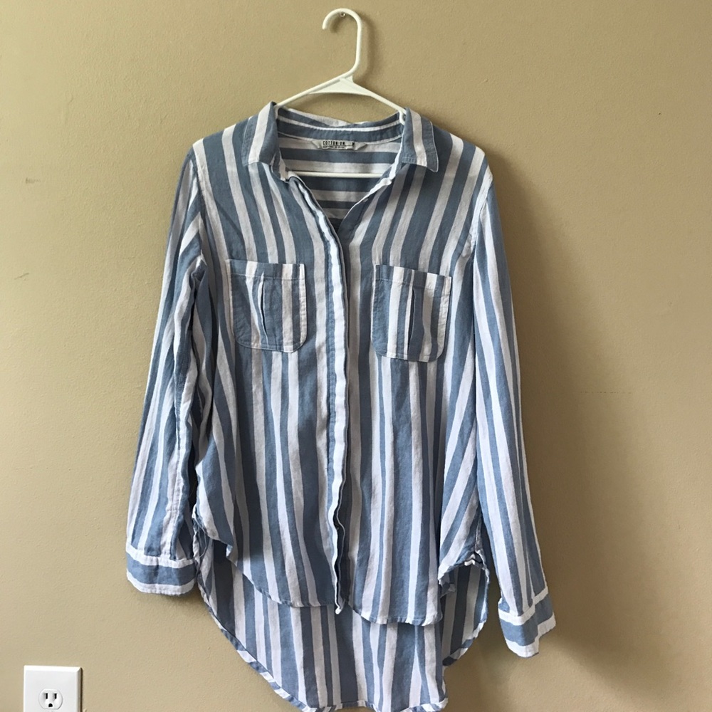 Striped, Button Down Tunic.