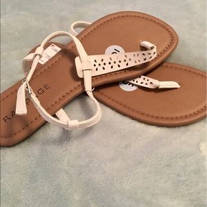White Lasercut Sandals
