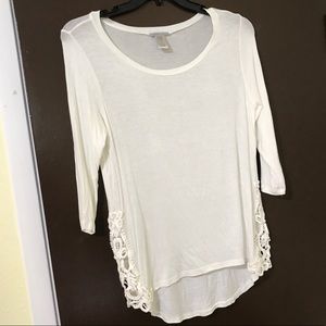 White tunic with crochet detail