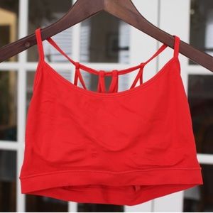 Fabletics Red Strappy Back Sports Bra