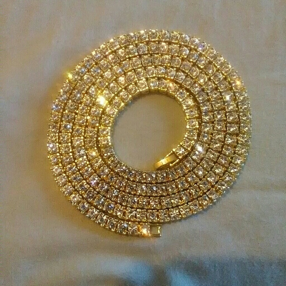 One Row Iced out gold finished​