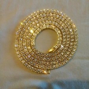 One Row Iced out gold finished​