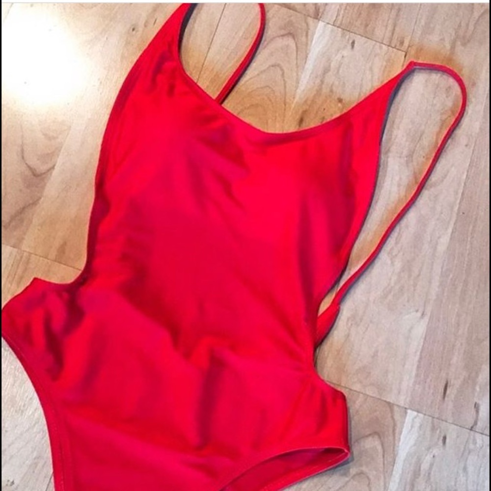 Red One Piece Swimwear Sunny Co