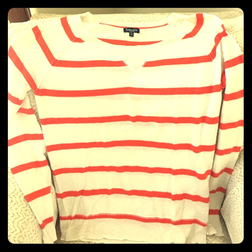 Lightweight striped sweater.
