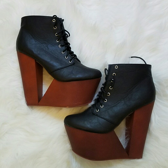 Nasty Gal Shoes - New Faux leather cutout ankle boot- SOLD