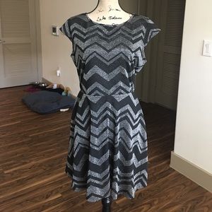 Black and silver chevron dress