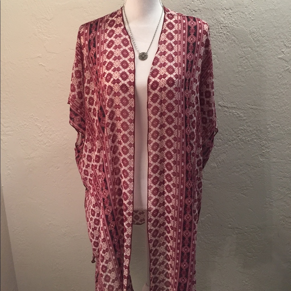 Burgundy kimono