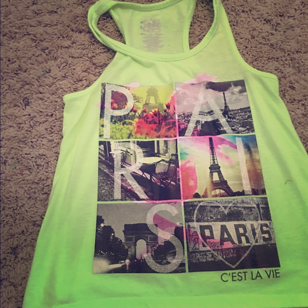 A neon green shirt from justice