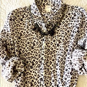 Animal print button down shirt