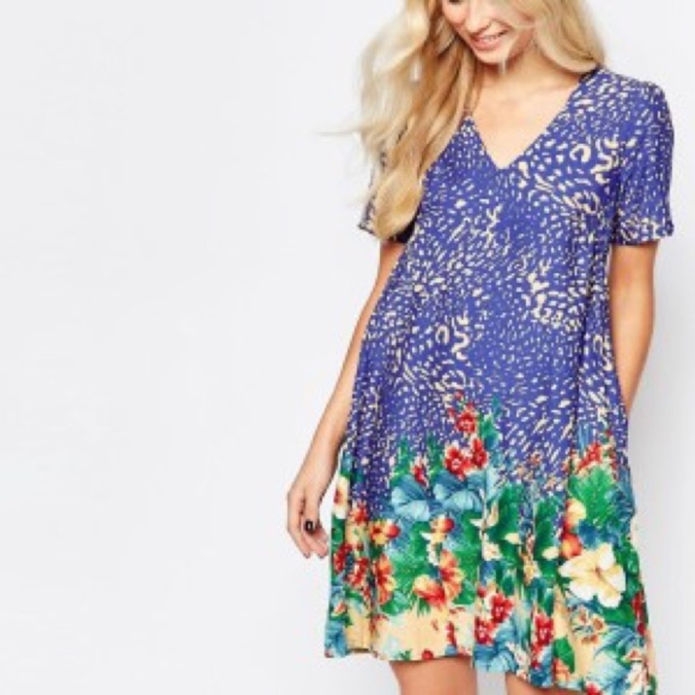 Leopard + Tropical Floral Print ASOS Dress