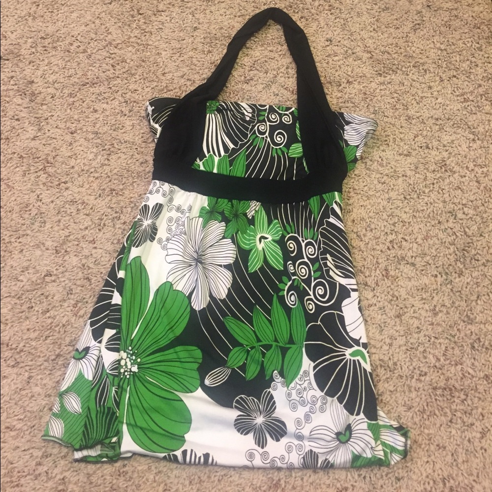 Cute floral halter top dress shirt