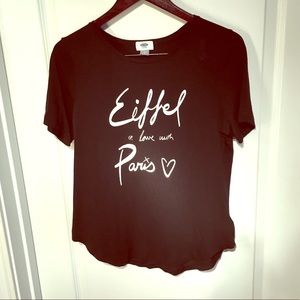 Black Eiffel Tower t-shirt, size large
