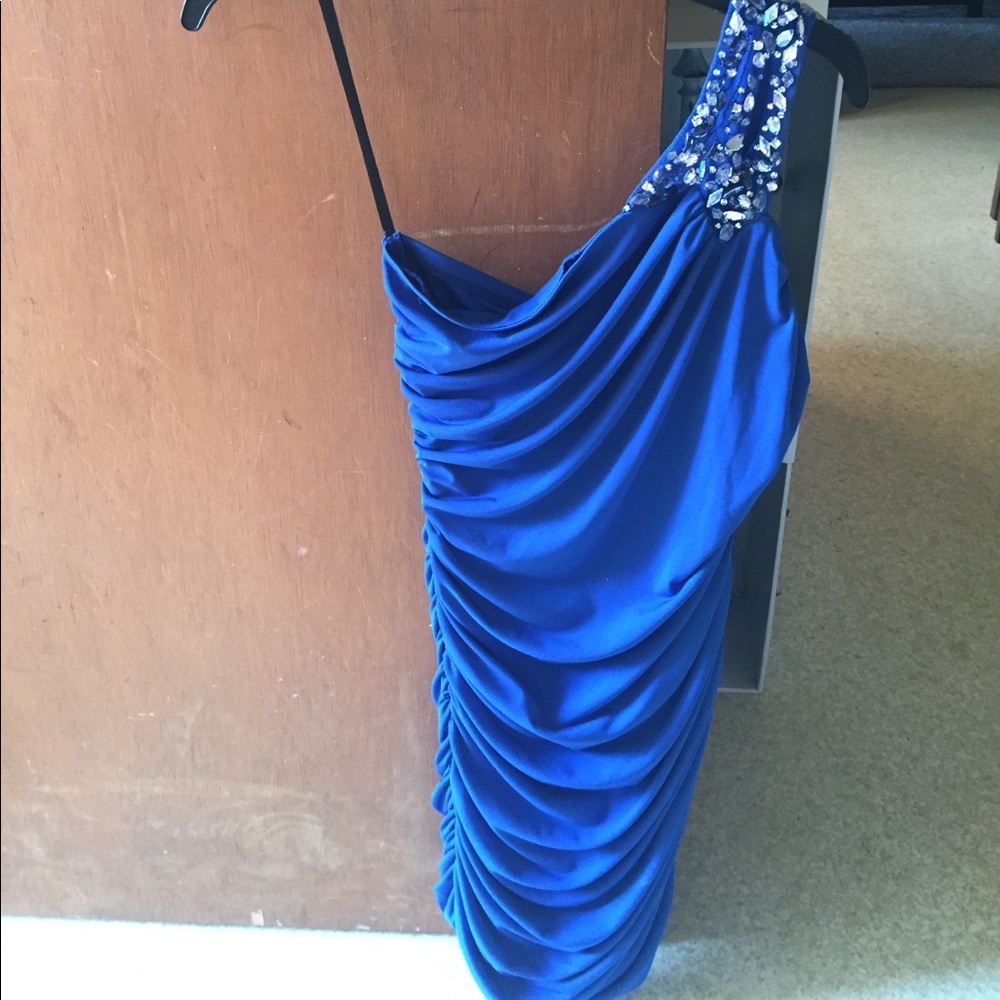 Tight blue homecoming dress