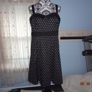 Retro Chic Black & White Swing Polka Dot Dress
