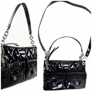 Coach black liquid poppy hippie cross body