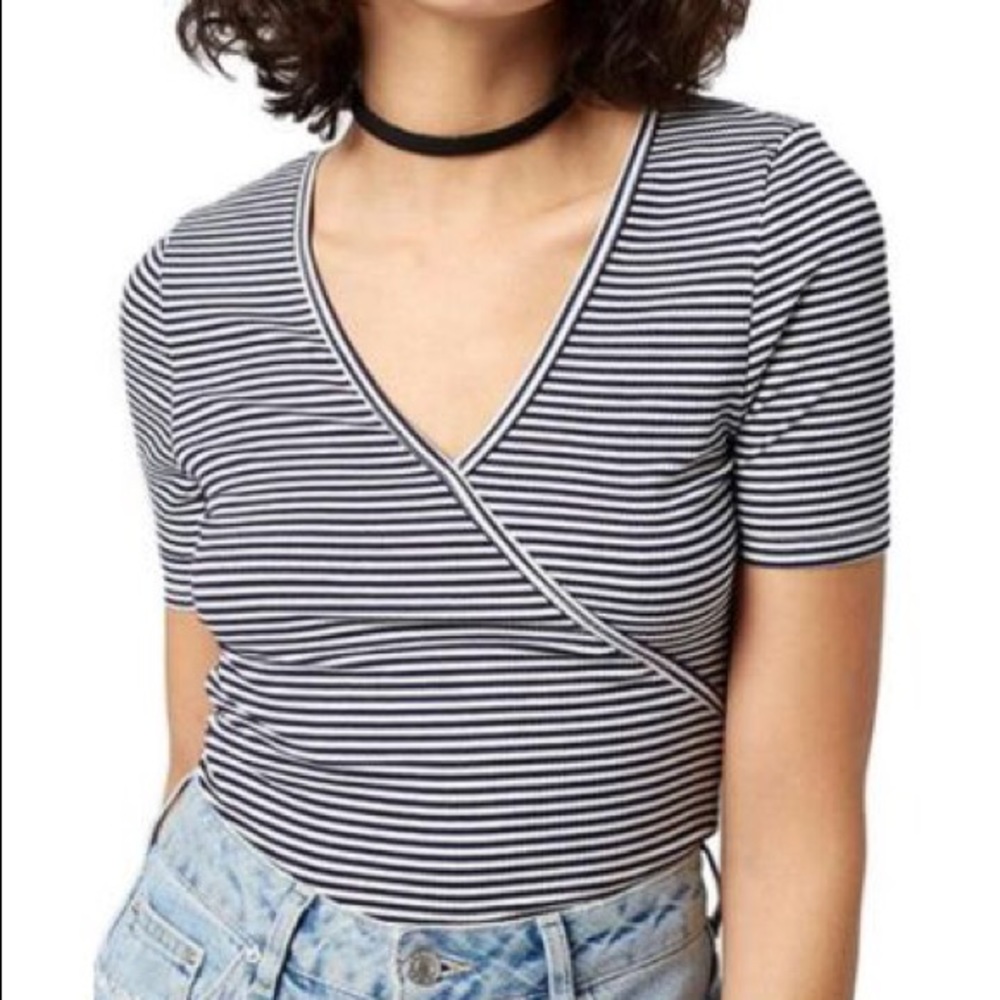 Navy Stripes Ribbed Bodysuit