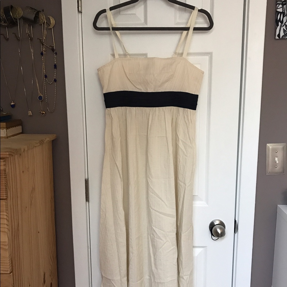 Madewell midi length beige cotton dress