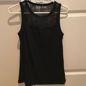 Express lace and cotton tank top