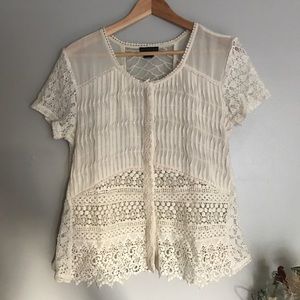 Anthropologie embellished blouse ivory