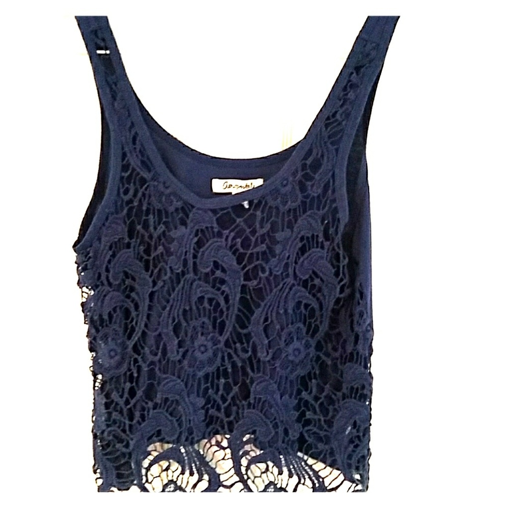 Aeropostle Navy Lace Crop Top