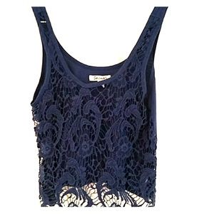 Aeropostle Navy Lace Crop Top