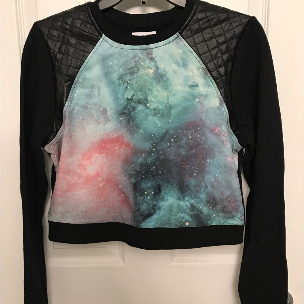 LA Hearts Galaxy Crop Sweater