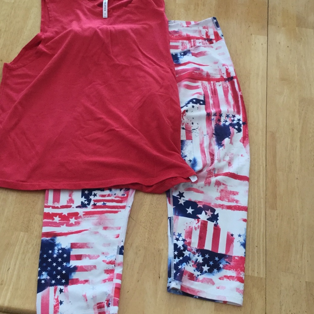 EUC Fabletics Capris size L and tank size M