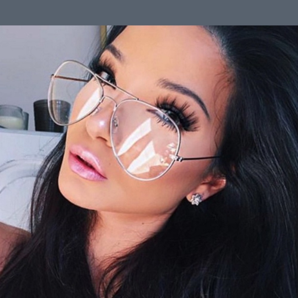 Silver aviator glasses