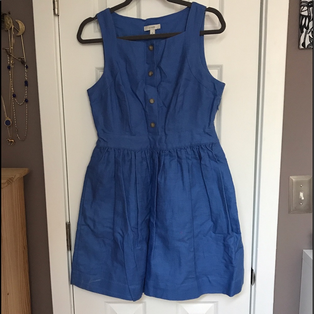 J. Crew button front linen dress 8