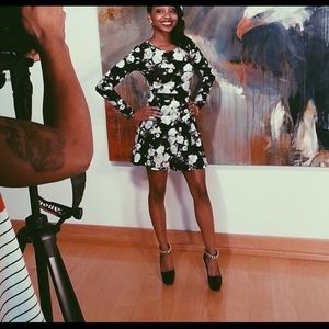 Floral skate-board skit dress