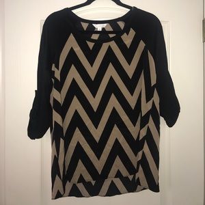 Black and Tan Blouse