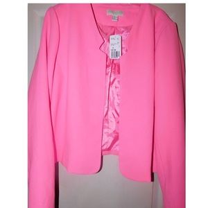 Hot Pink Casual Jacket